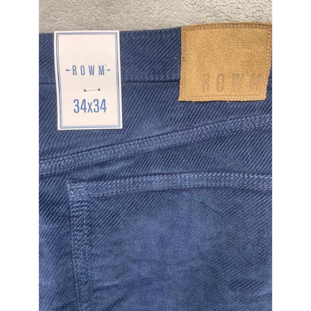 NWT ROWM Men's Corduroy Pants 34x34 (Real 34x33) Navy Comfy Casual‎ Office Work - Picture 10 of 12
